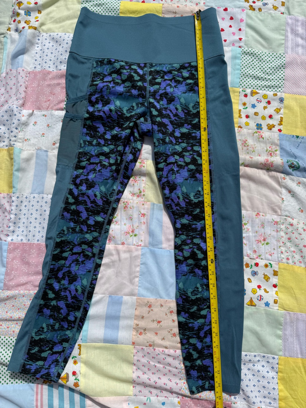 knix women' Blue Teal and Purple Printed Pajama Bottoms